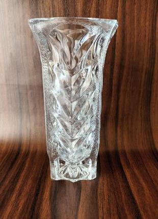 Ваза винтаж рэтро толстое литое стекло