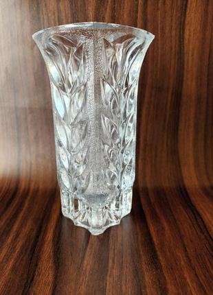 Ваза винтаж рэтро толстое литое стекло