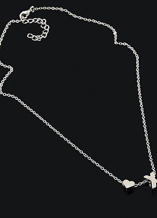 Намисто кольє ланцюжок персональний подарунок особиста буква срібло золото підвіска серце кулон mc3433 фото