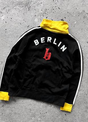Berlin nightology womens vintage 00s black full zip sweat jacket big print женская, винтажная кофта, куртка с принтом