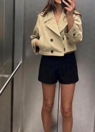 Бежевый тренч zara
