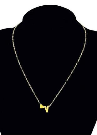 Намисто-замішувач на ланцюжку на подарунок особиста буква золото срібло підвіска серце кулон намисто mc3453 фото
