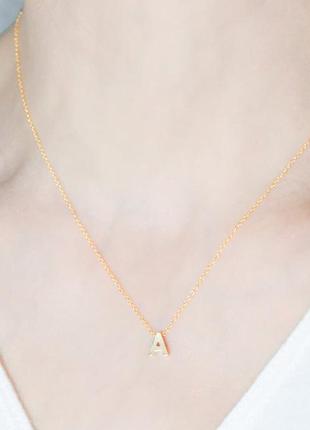 Намисто-кльош ланцюжка персональний подарунок особиста буква золото срібло підвіска кулон намисто mc3488 фото