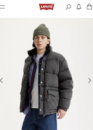 Хлопковый мужской пуховик levis (l)