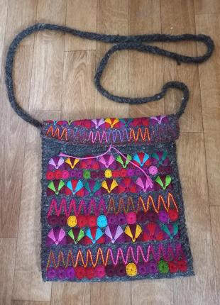 Вовняна сумка ручної роботи chamula chiapas mexico textile 27×24