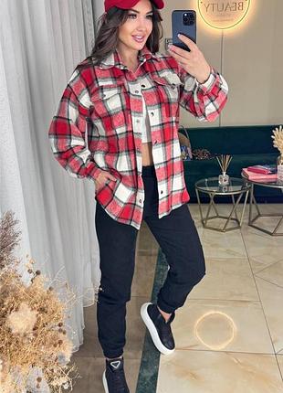 Красный костюм рубашка кашемир и штаны вельвет