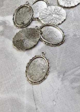 Сеттинг под кабошон, глину, серебро, 2 штуки