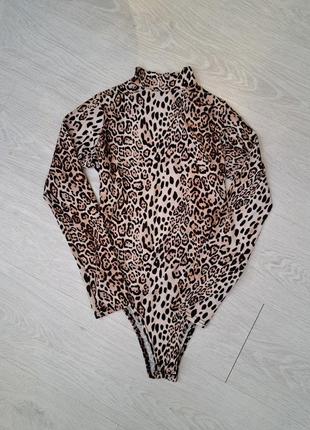 Леопардовый лонг боди boohoo