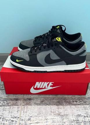 Кроссовки мужские nike dunk low ‘black grey green strike'