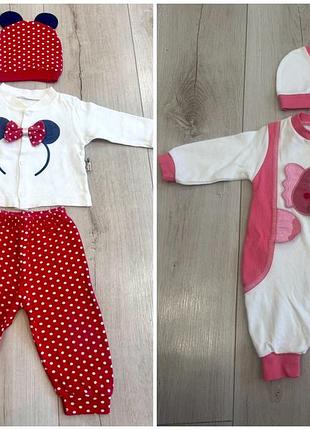 Костюм микки маус beyaz турция, розовый слон necix’s на девочку 3 мес