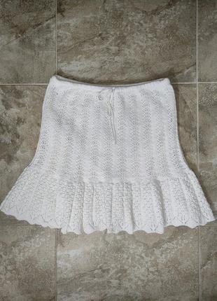 Котонова спідниця кроше zara (100% бавовна, бохо стиль)