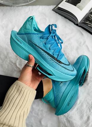 Шикарные женские и мужские кроссовки nike air zoom alphafly next% 2 blue бирюзовые