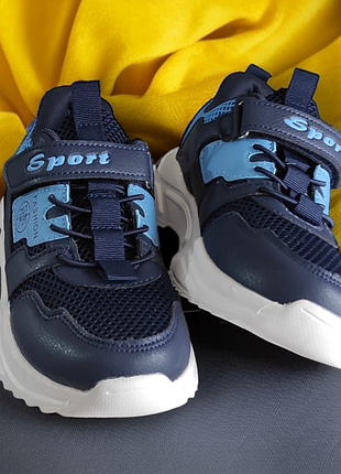 Сині кросівки сітка для дівчинки-літні