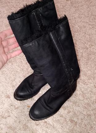 Сапоги zara, кожаные