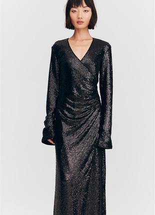 Нове плаття, сукня міді в паєтках h&m. нова колекція!