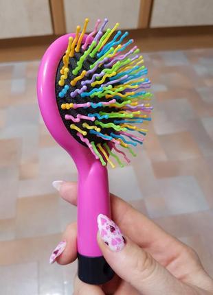 Расческа радужная с зеркалом, щетка для волос eyecandy rainbow volume brush