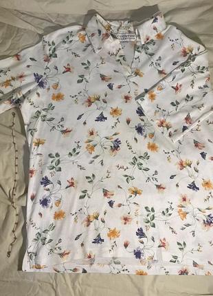 1+1=3 жіноча футболка поло в квітку