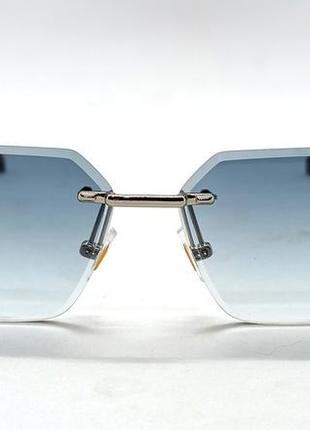Cartier сонцезахисні окуляри унісекс модні сіро блакитний градієнт в сріблястому металі