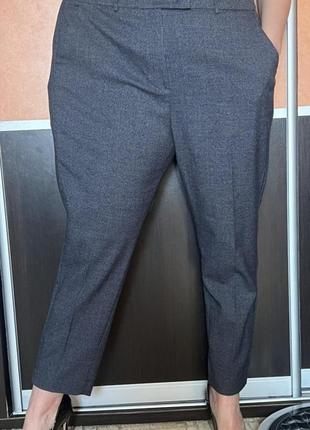 Качественные идеальные женские брюки брюки в клетку батал на каждый день высокая посадка m&s 22