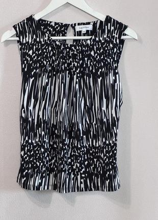 Блуза топ calvin klein black та white geometric print без рукавів,