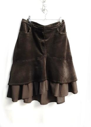 Юбка юбка коричневая бохо меди р