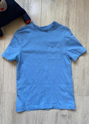 🍏голубая футболка 5-6 лет