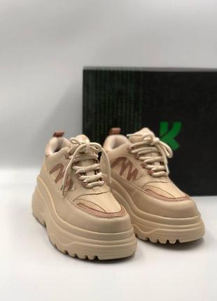 Снікерси кросівки оригінальні koi footwear original 💯  37,5 ✅  оригінал беж на платформі