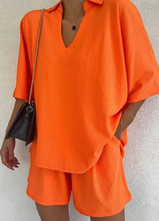 Костюм женский жатый лен 5 цветов  42-44; 46-48  razg6220-1402sве