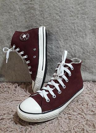 Замшевые утепленные кеды converse, 35 размер