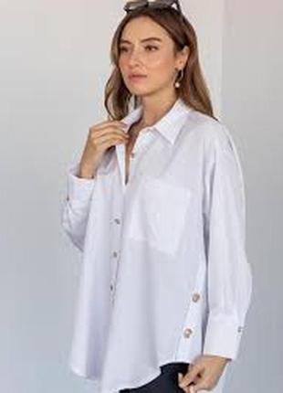Zara біла оверсайз сорочка сорочка блуза туніка на гудзиках