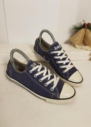 Идеальные классические низкие синие текстильные кеды конверс converse all star 38