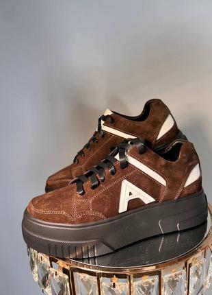 Замшевые женские кеды на платформе,36-41