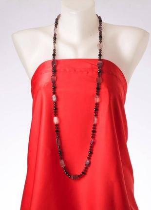 Намиста довгі "сузір'я оріона" нат камінь флюорит, "чеський кришталь" l- 120см