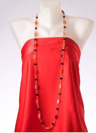 Намиста довгі "сузір'я оріона" нат камінь сердолік, "чеський кришталь" l- 120см