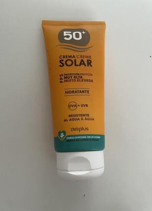 Солнцезащитный крем deliplus spf 50 водостойкий, 200 мл
