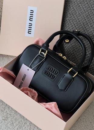 Сумка miu miu arcadie leather bag burgundy premium коробка+пильовик