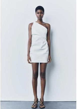 Сукня zara біла на одне плече