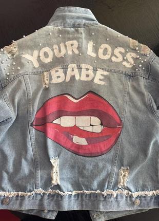 Джинсовка з  крутим принтом