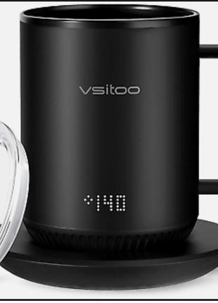 Умная кружка с контролем температуры vsitoo s3 smart mug, чашка для кофе/чая с подогревом, управляемая приложением/smart led lig