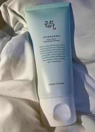 Гель пенка для умывания beauty of joseon green plum refreshing cleanser
