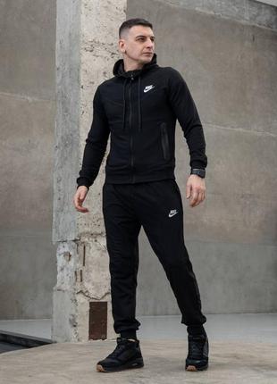 Мужской спортивный костюм nike tech найк теч весенний демисезонный черный s - xxl