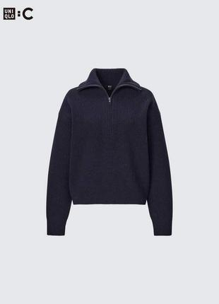 Джемпер премиум класса на полузастежке из овечьей шерсти uniqlo