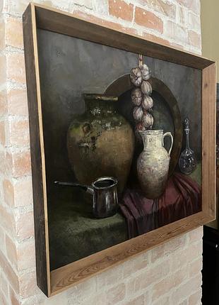 Картина «натюрморт з кувшином», полотно, олія, розмір 60x70, 2019рік, автор охріменко наталія2 фото