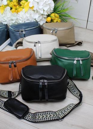 Бананка з натуральної шкіри , сумка поясна жіноча , жіноча бананка, чорна сумка, коричнева сумка