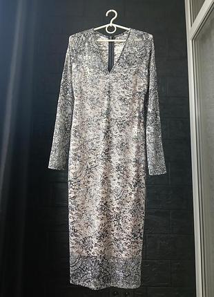 Платье миди/ стрейч-гипюр на подкладке