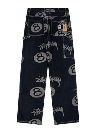 Stussy stock 8 ball carpenter jeans black denim стуху штаны синего