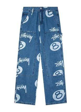 Stussy stock 8 ball carpenter jeans black denim стусі штани