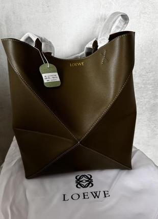 Кожаная сумка шоппер loewe pazzle