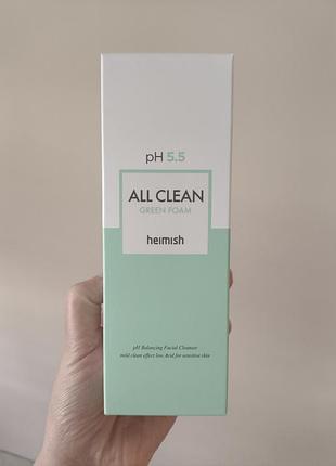 Пінка гель для обличчя heimish all clean green foam2 фото