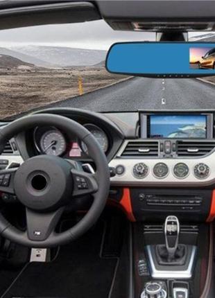 Автомобильный видеорегистратор-зеркало l-9004 lcd 3.5'' 2 камеры 1080p full hd 4